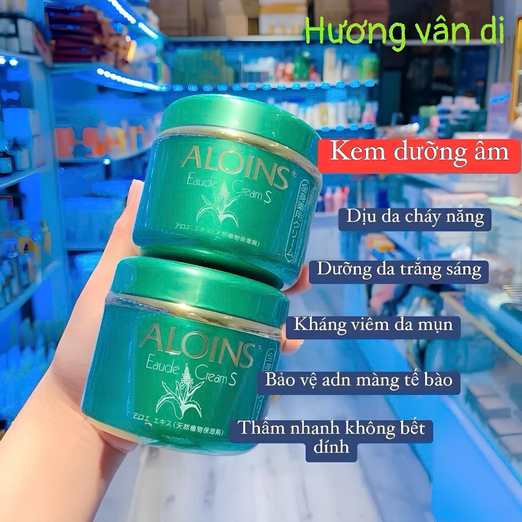 [Hàng cty] Kem dưỡng ẩm Lô hội Aloins Eaude Cream dưỡng da toàn thân 180g - Nhật Bản