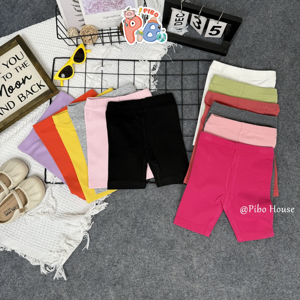 Quần Leggin Đùi Bé Gái Vải Co Dãn Cực Tốt Lên Ôm Siêu Yêu, Quần Legging Bé Gái, Quần Biker Thun Bé Gái Babyboo-Pibo- LGN