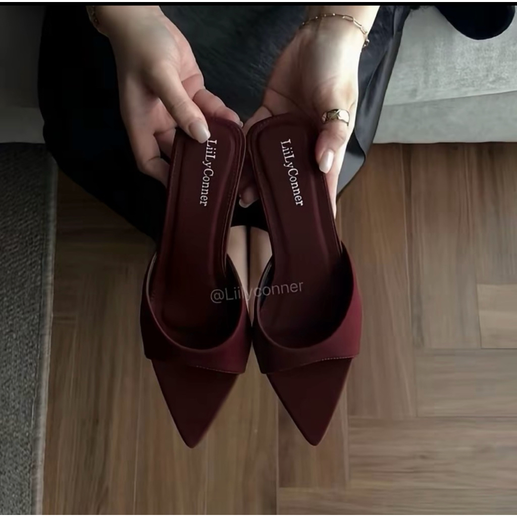 (SĂN DEAL 15-01) Liily Conner Official Dép Cao Gót Đế Xuồng 5cm Kiểu Quai Bản Ôm Chân Chất Liệu Simili Cao Cấp DH-0042-1
