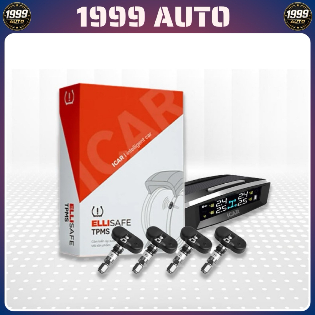 ICAR TN405 - Cảm biến áp suất lốp van trong, màn hình năng lượng mặt trời đặt taplo(bảo hành 3 năm)
