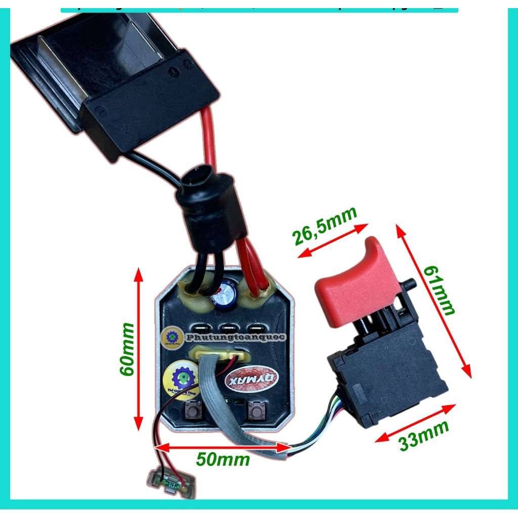(Combo) 1 Bộ Mạch Điều Khiển Máy Siết Bulong Và Công Tắc Dekton 590N.m – M21-IW590 Plus