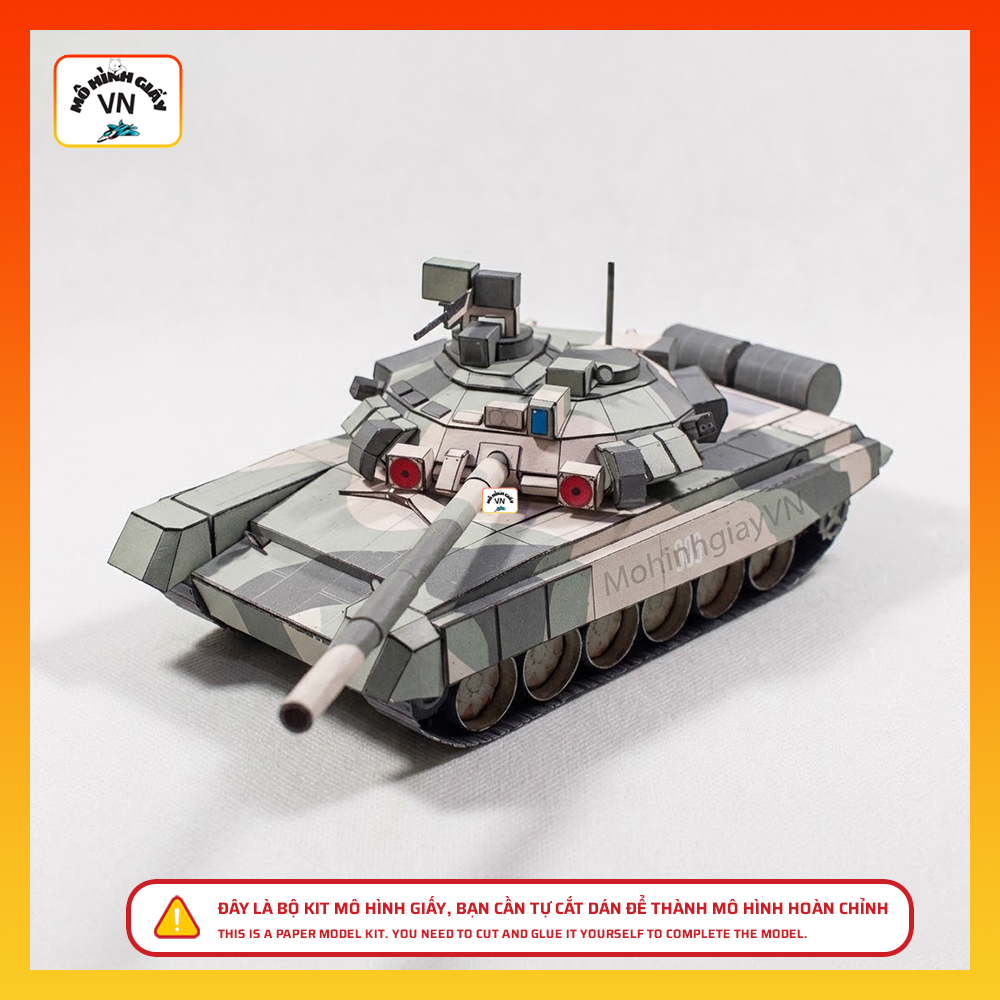 Bộ Kit Lắp Ráp Mô Hình Giấy Xe Tăng T90 Tỉ Lệ 1/43 Chất Liệu Giấy Cao Cấp - MohinhgiayVN