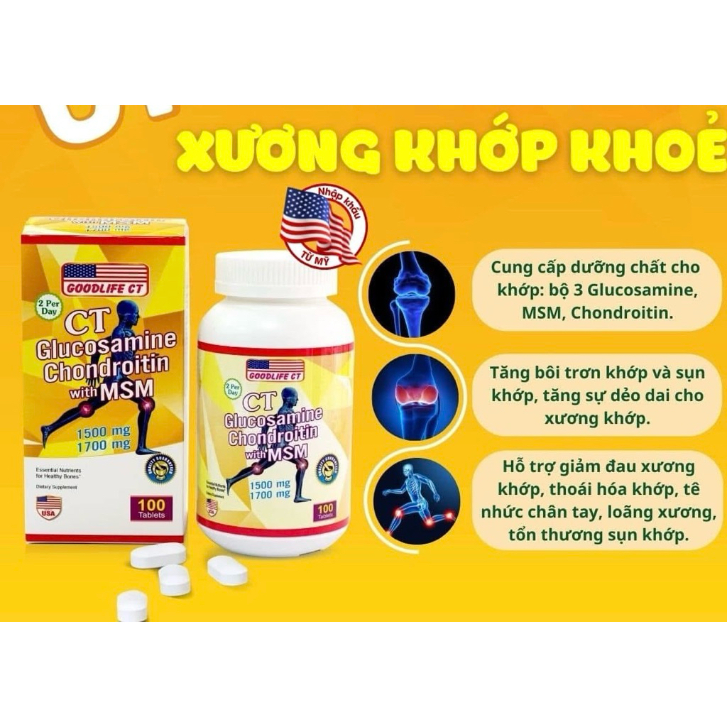 CT GLUCOSAMINE CHONDROITIN MSM NHẬP MỸ