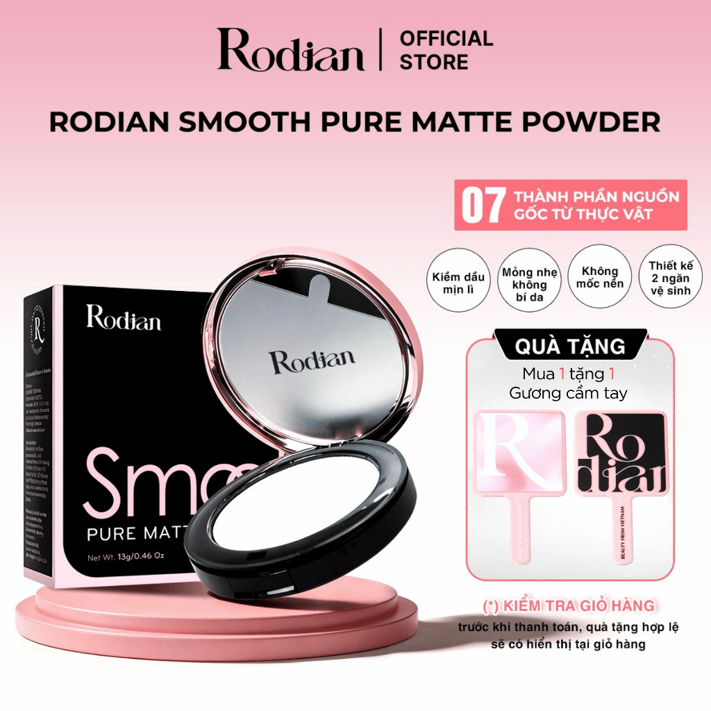Phấn Phủ Nén Rodian Smooth Pure Matte Powder13g - Mỏng Nhẹ, Kiềm Dầu, Không Bí Da