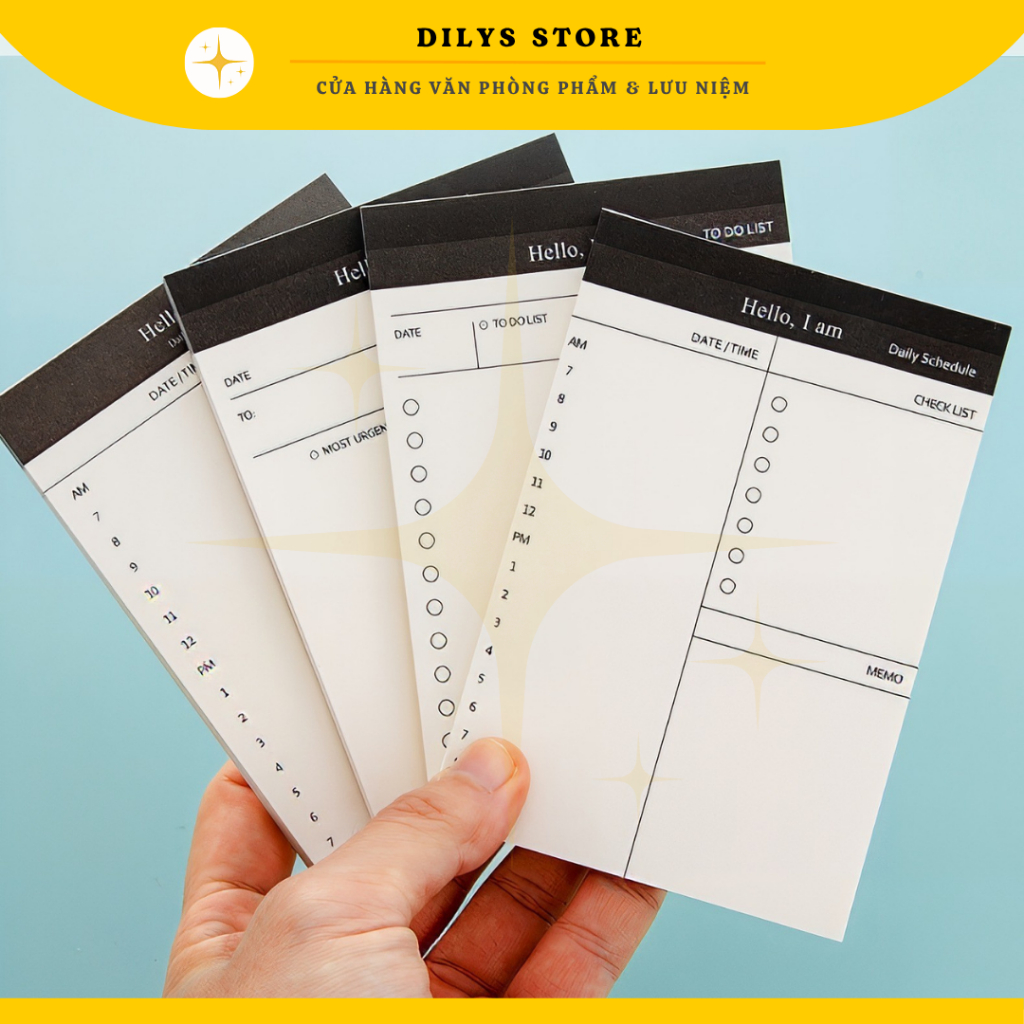 Sổ Tay Mini Tiện Dụng, Giấy Note Planner, Sổ Order, Sổ Tay To Do List Check list Công Việc 50 tờ