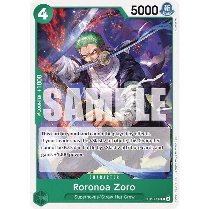 Thẻ Bài One Piece Mã OP12-036 - Roronoa Zoro - Character - Common