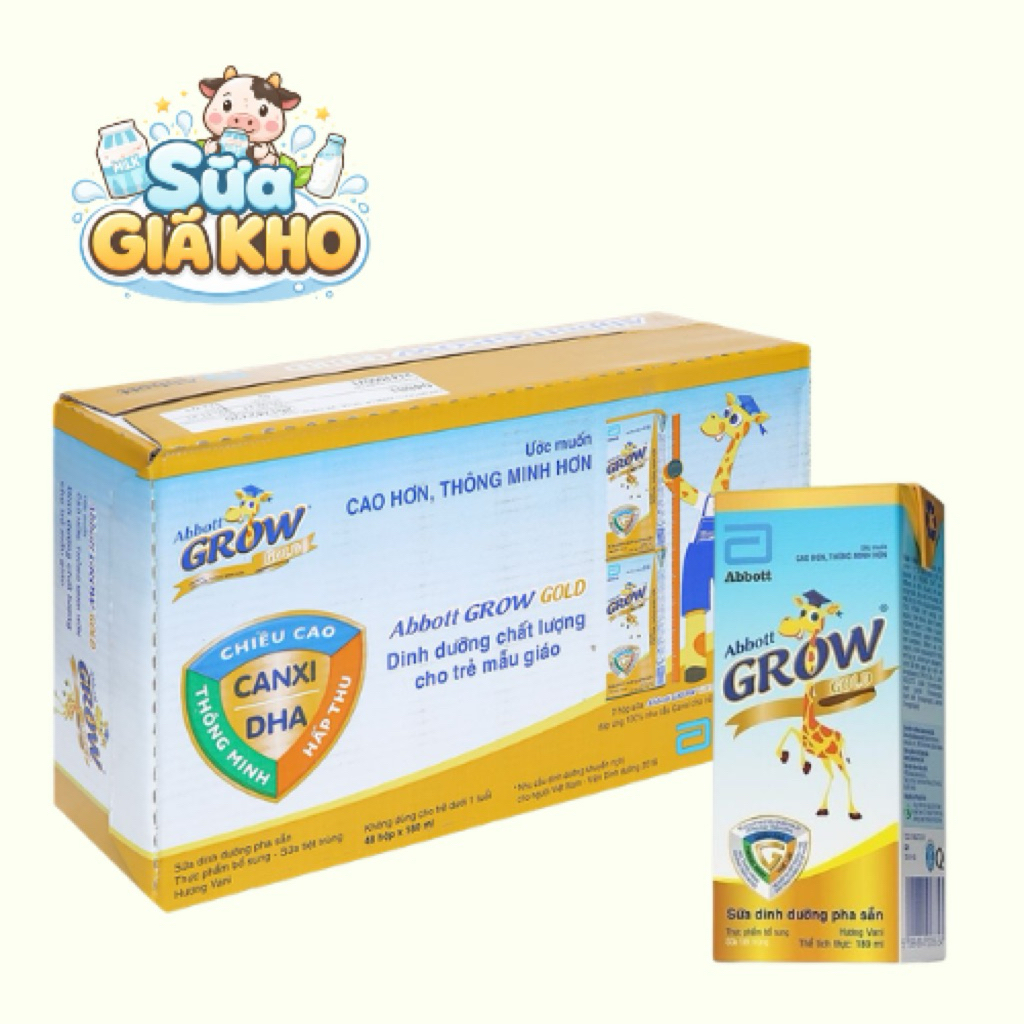 ABBOTT - Thùng 48 hộp 180ml sữa Abbott Grow Gold - sữa hươu cao cổ