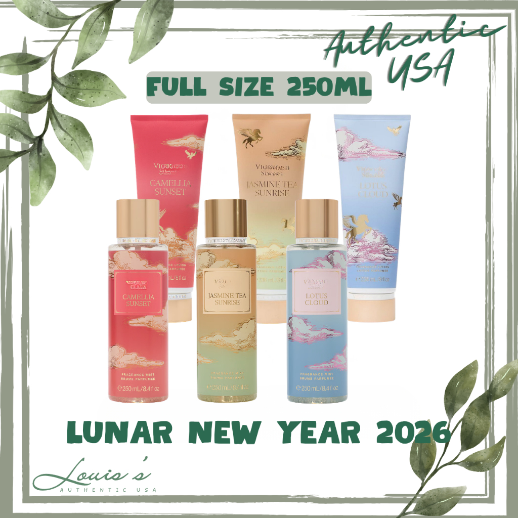 [ FULL ] Body mist JASMINE TEA LOTUS CLOUD CAMELLIA SUNSET Xịt thơm cơ thể Lotion V.S Mỹ