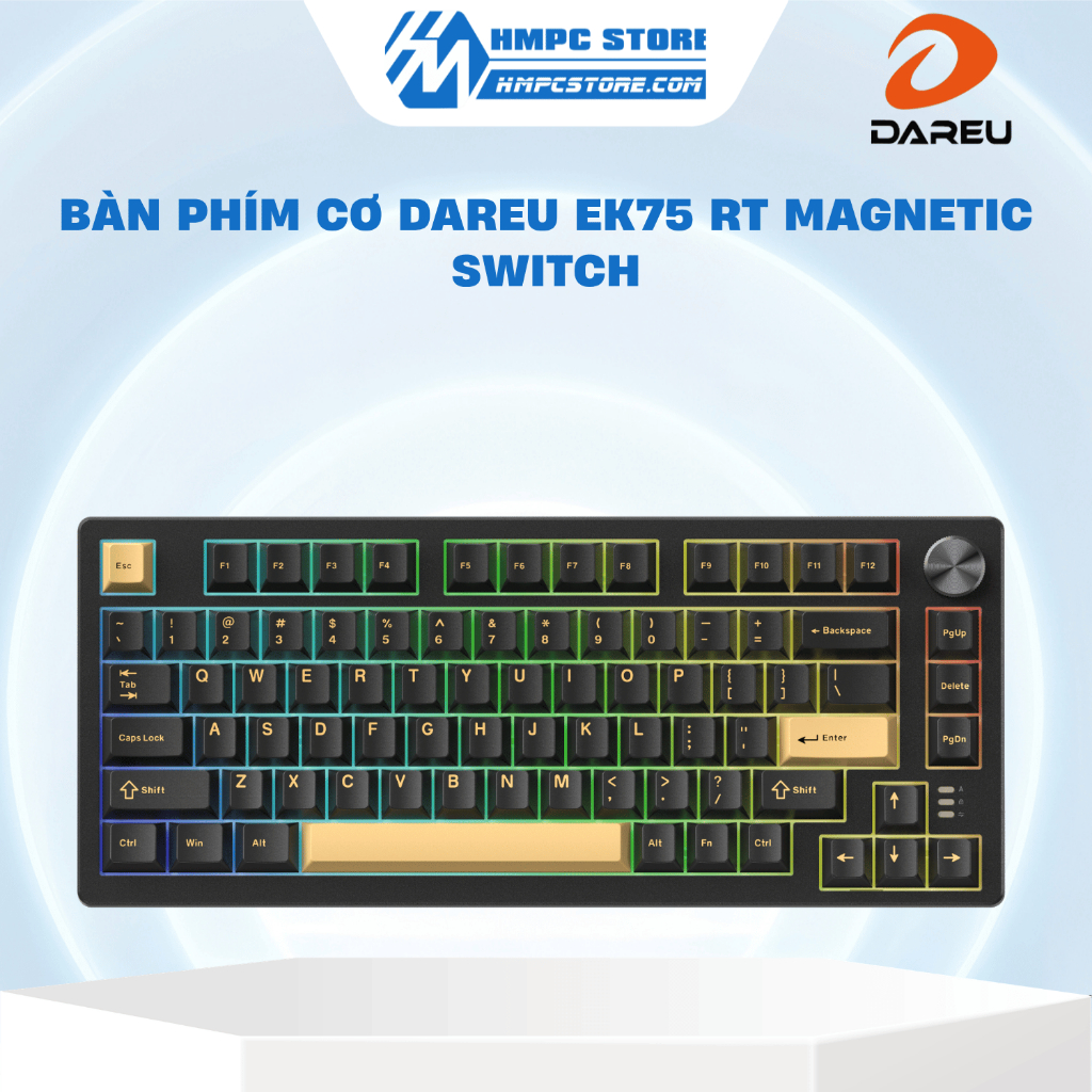 Bàn phím cơ DareU EK75 Rapid Trigger Black | LED RGB - Có dây | Bảo hành 24 tháng