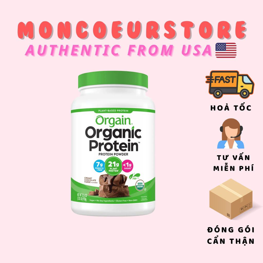 Bột Protein Hữu Cơ Orgain Organic Protein Hương Chocolate 920g