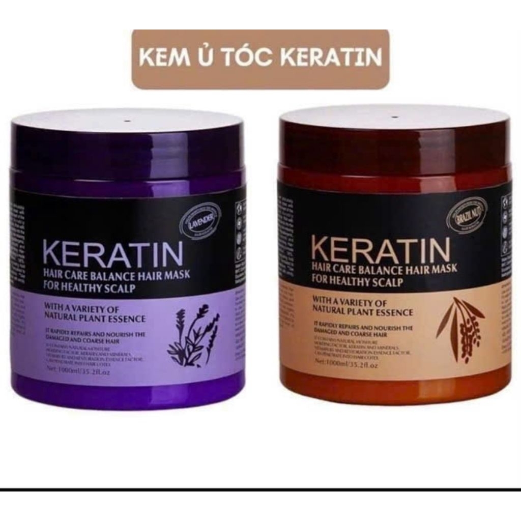 Kem ủ tóc KERATIN COLLAGEN 1000ML LAVENDER BRAZIL NUT - Ủ hấp tóc cung cấp dưỡng chất KERATIN & COLL