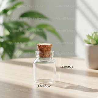 (Nhiều cỡ) LỌ THỦY TINH MINI KÈM NÚT GỖ BẦN | Handmade, Decor, Spell,... | Ancient Magic by Ly Hỏa