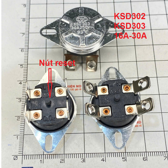 Relay / Rơle bảo vệ nhiệt độ 16A - 30A  4 chân KSD302 KSD303 93°C