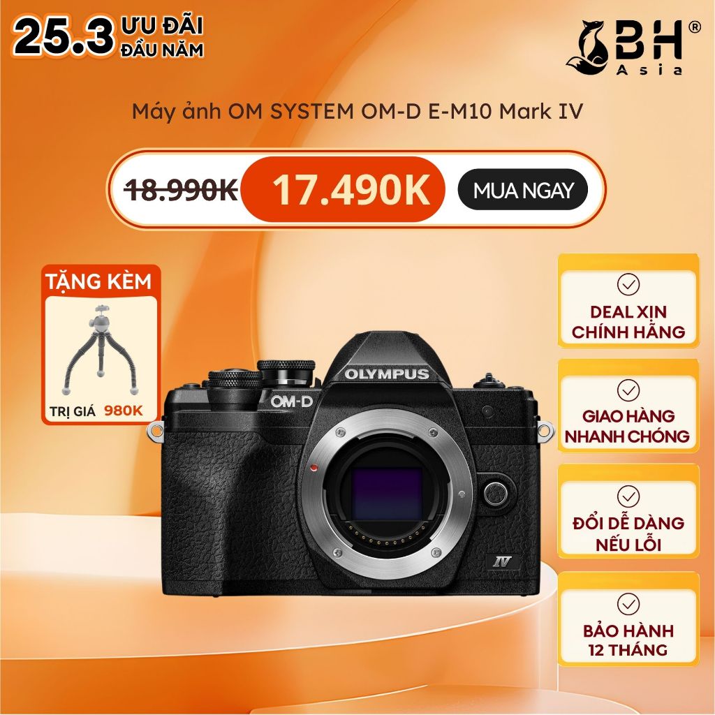 BH Asia - Máy ảnh OM SYSTEM OM-D E-M10 Mark IV (Silver/ Black)