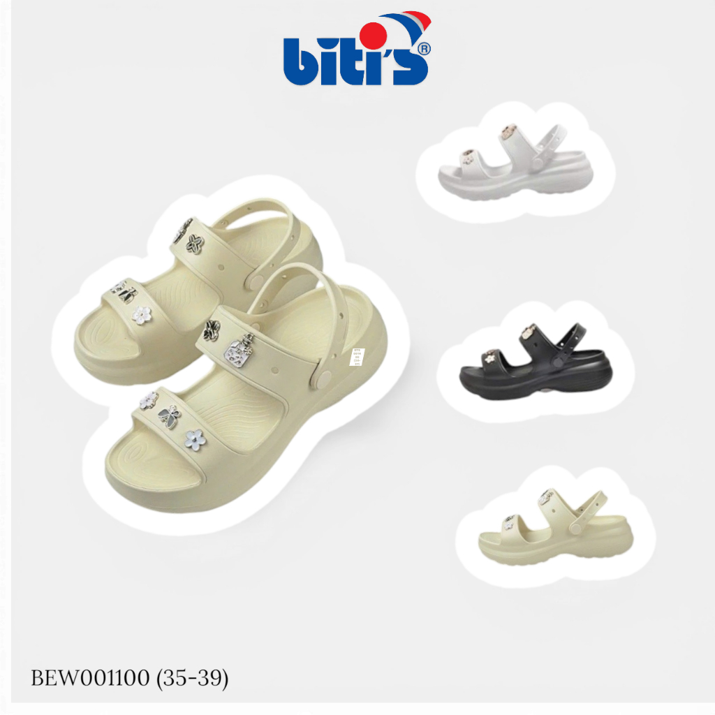 BITIS | Sandal nữ size 35-39 Dép cross hai quai đúc siêu nhẹ chống trơn sticker đế cao BEW001100