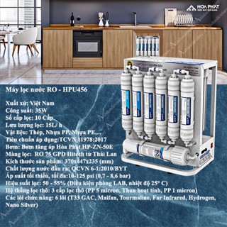 Máy lọc nước Hoà Phát đạt tiêu chuẩn nước khoáng thiên nhiên