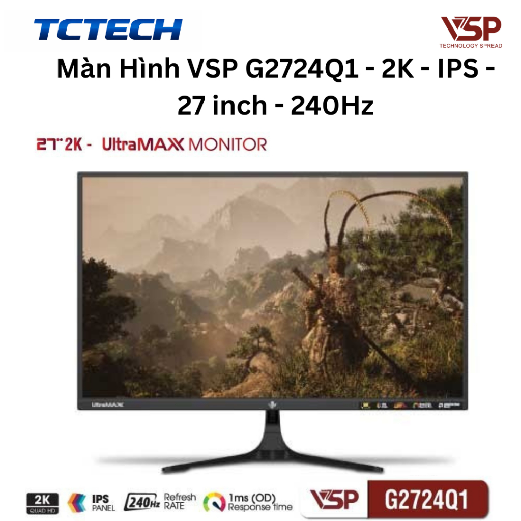 Màn Hình VSP G2724Q1 - 2K - IPS - 27 inch - 240Hz Chính Hãng