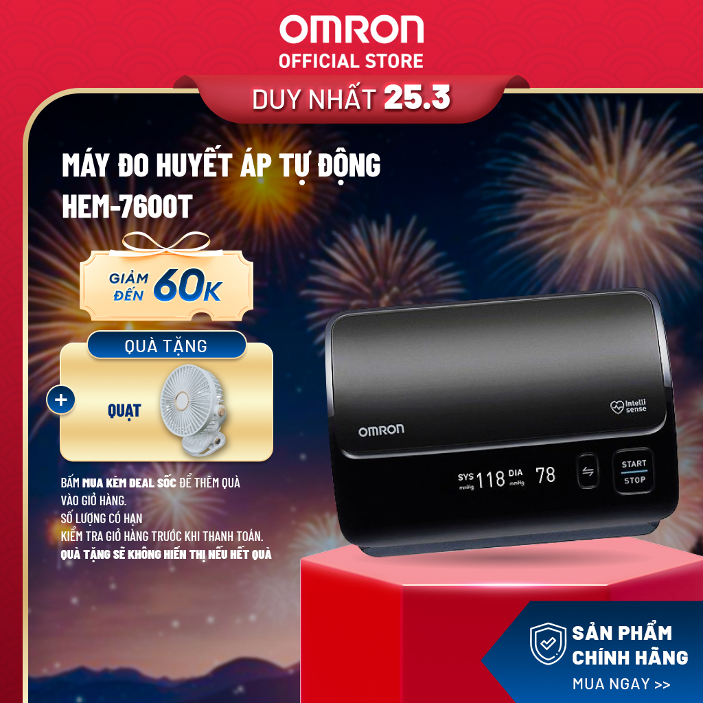 Máy đo huyết áp tự động Omron HEM-7600T