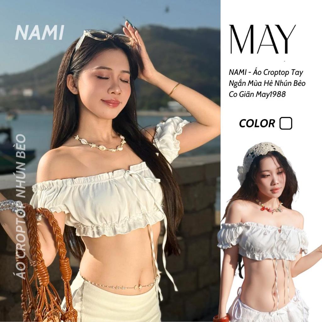 NAMI TOP - Áo Croptop Tay Ngắn Mùa Hè Nhún Bèo Co Giãn May1988 - A6 | BigBuy360 - bigbuy360.vn