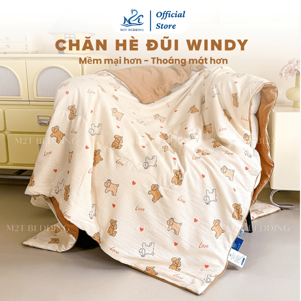 Chăn đũi M2T BEDDING mềm mát kích thước 2mx2m3