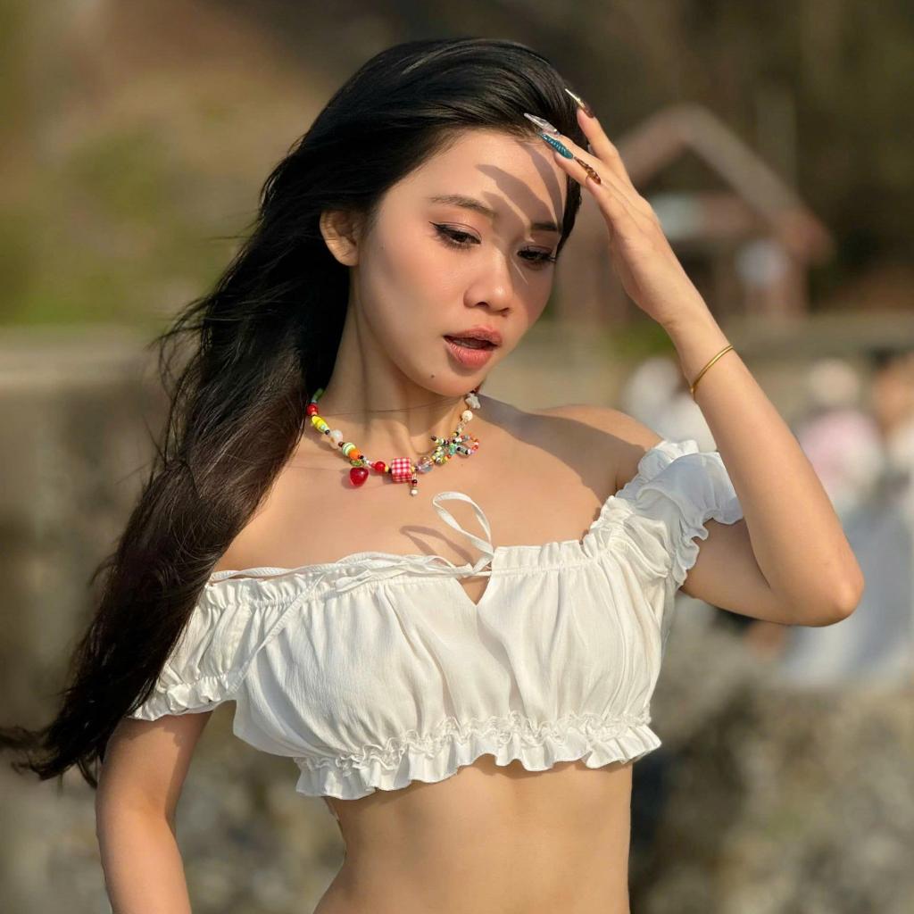 NAMI TOP - Áo Croptop Tay Ngắn Mùa Hè Nhún Bèo Co Giãn May1988 - A6 | BigBuy360 - bigbuy360.vn