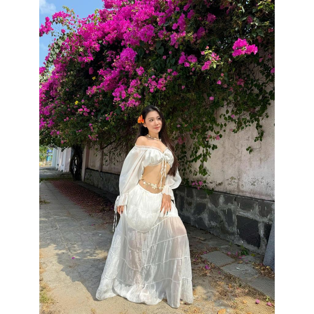 NERINA TOP - Áo Croptop Tay Phồng Cột Dây Mùa Hè Vibe Nữ Thần May1988 - A4 | BigBuy360 - bigbuy360.vn