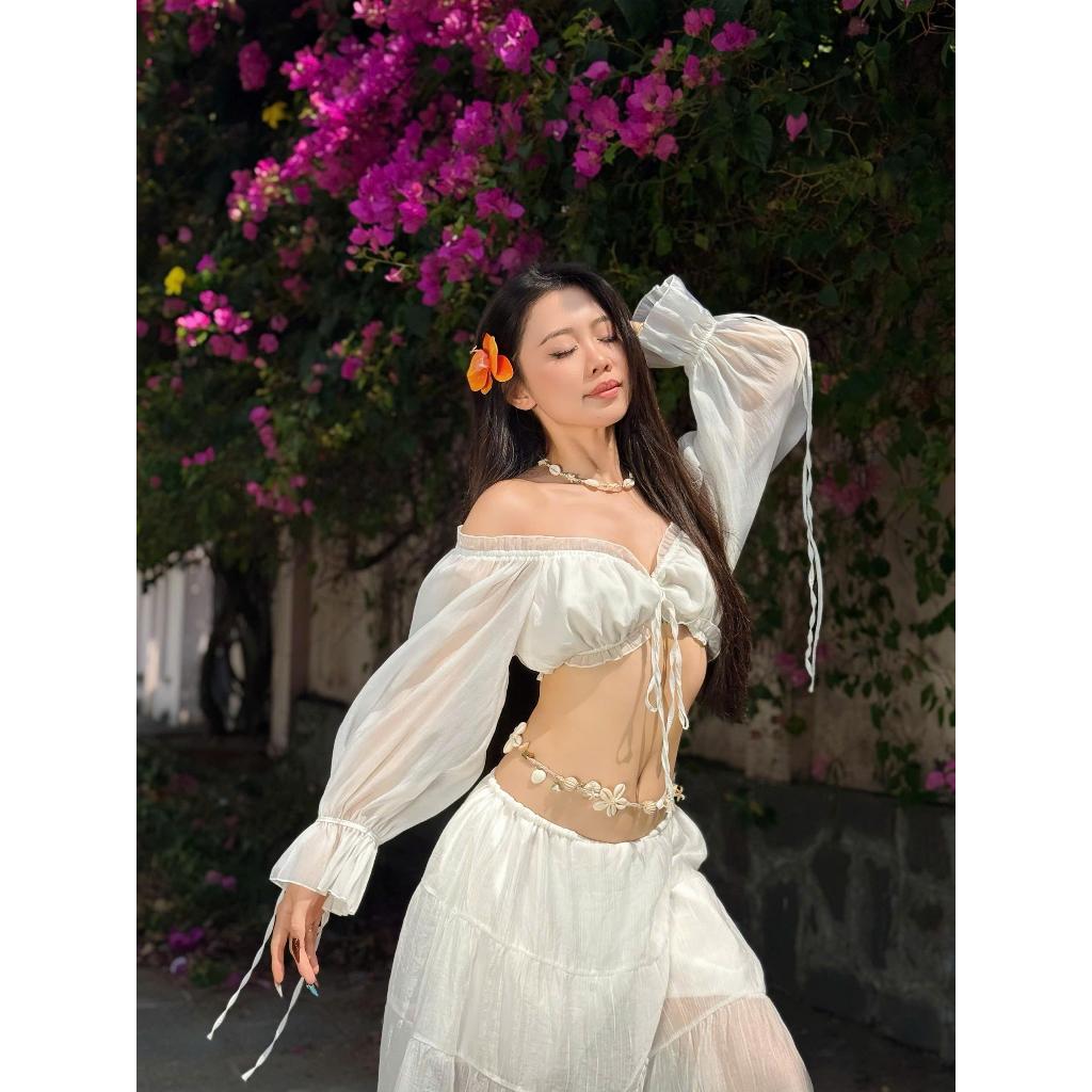 NERINA TOP - Áo Croptop Tay Phồng Cột Dây Mùa Hè Vibe Nữ Thần May1988 - A4 | BigBuy360 - bigbuy360.vn