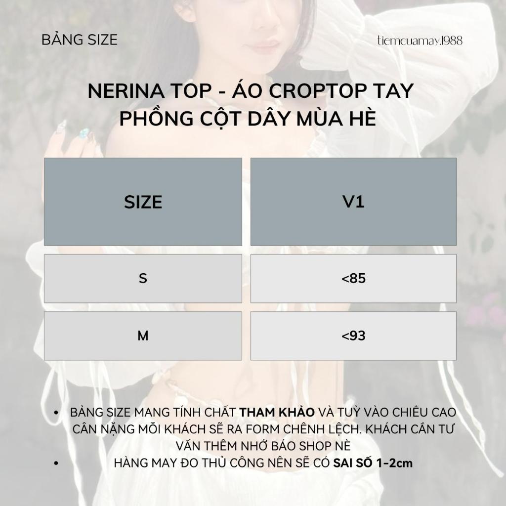 NERINA TOP - Áo Croptop Tay Phồng Cột Dây Mùa Hè Vibe Nữ Thần May1988 - A4 | BigBuy360 - bigbuy360.vn