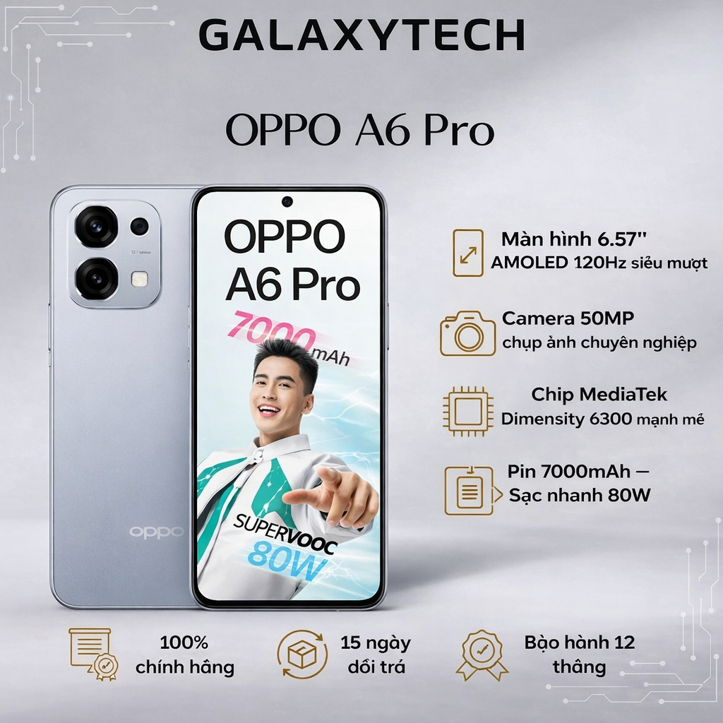 Điện Thoại Oppo A6 Pro 8GB/128GB - Hàng Chính Hãng