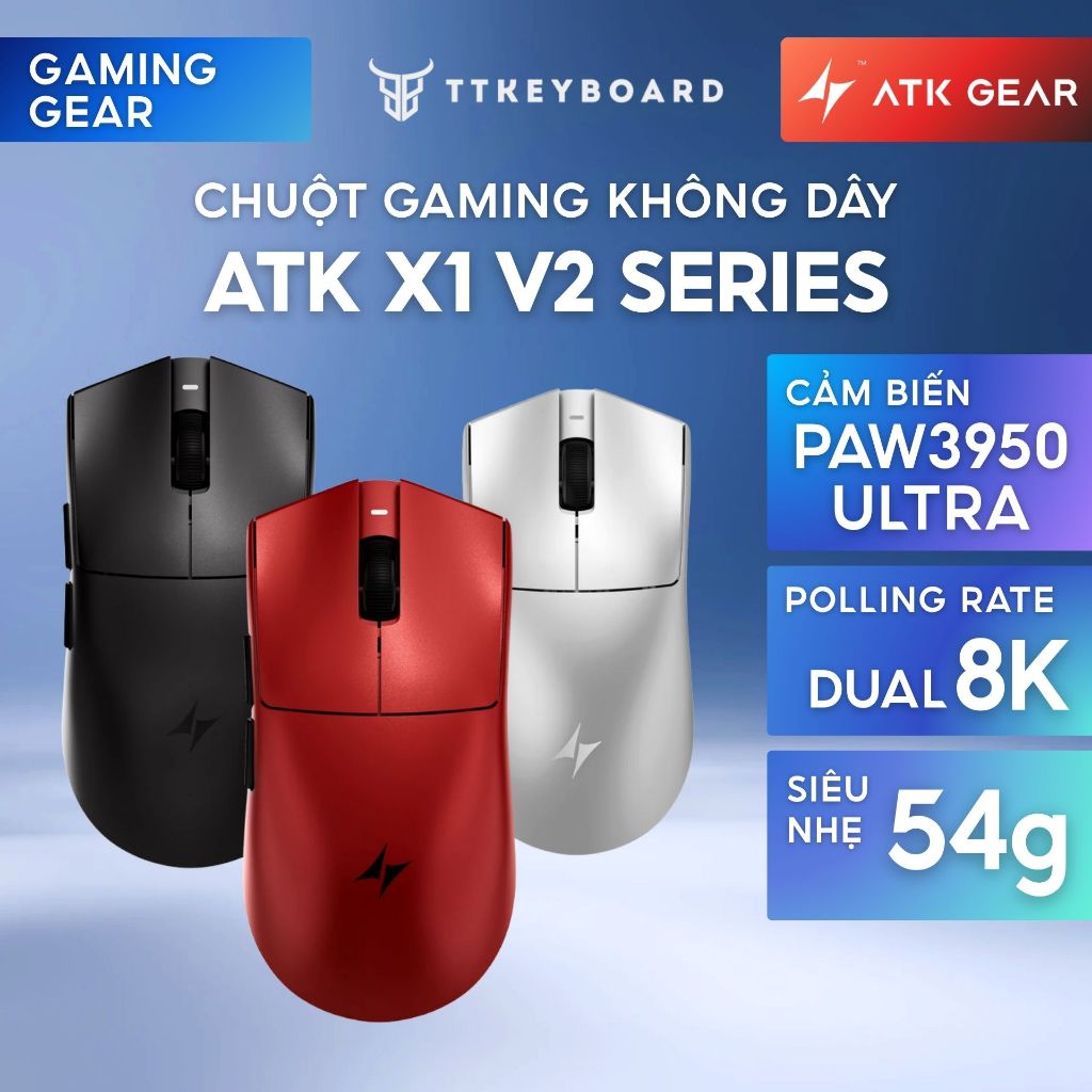 [Hỏa Tốc] Chuột Không Dây ATK Blazing Sky X1 Ultra, X1 Promax, X1 Pro, X1, Paw3950 8K Polling Rate