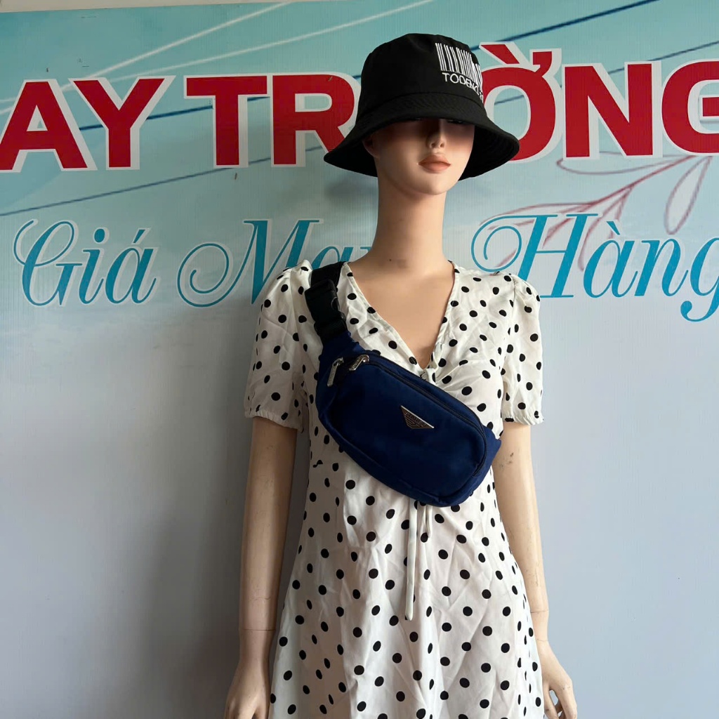 👉(HỜI) Túi Đeo Bụng STARGO Vải Dù Chống Nước — 2 Ngăn Khóa Kéo — Lót 210D Dày Dặn Giặt Được nên sư dụng tiện lợi