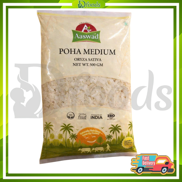 Gạo Dẹt Ấn Độ Poha 500g - Gạo Cốm Dẹp - Rice Poha - Nguyên Liệu Làm Món Ăn Ấn Độ