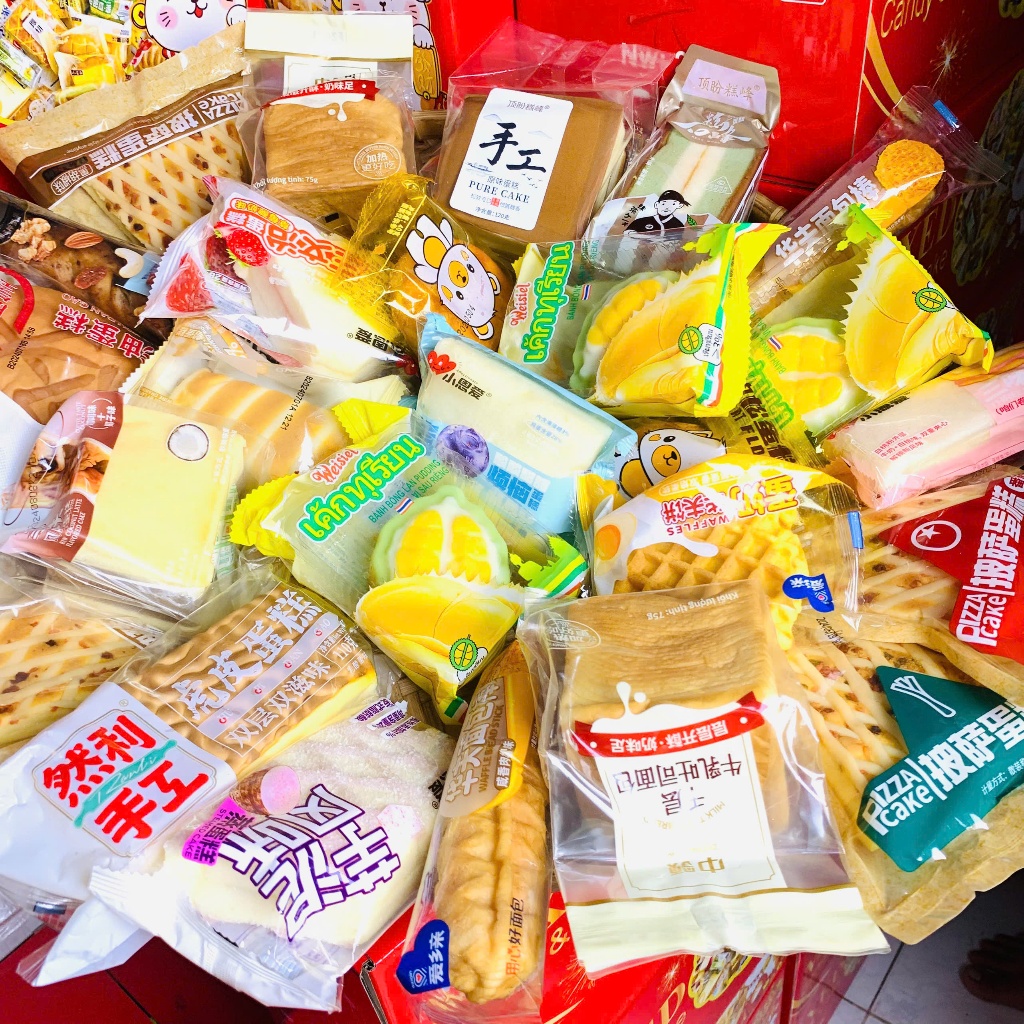 Bánh mix đủ loại THÙNG 1kg3 14 -18 bánh (được chọn bánh) ,Bánh bông lan Đài loan mix vị DMN House P6
