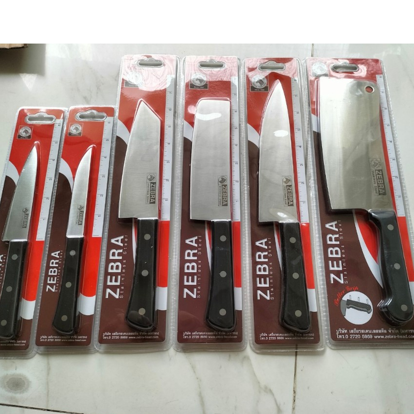 Bộ 6 dao Zebra Thái Lan cán nhựa 100261 - đủ mã dao