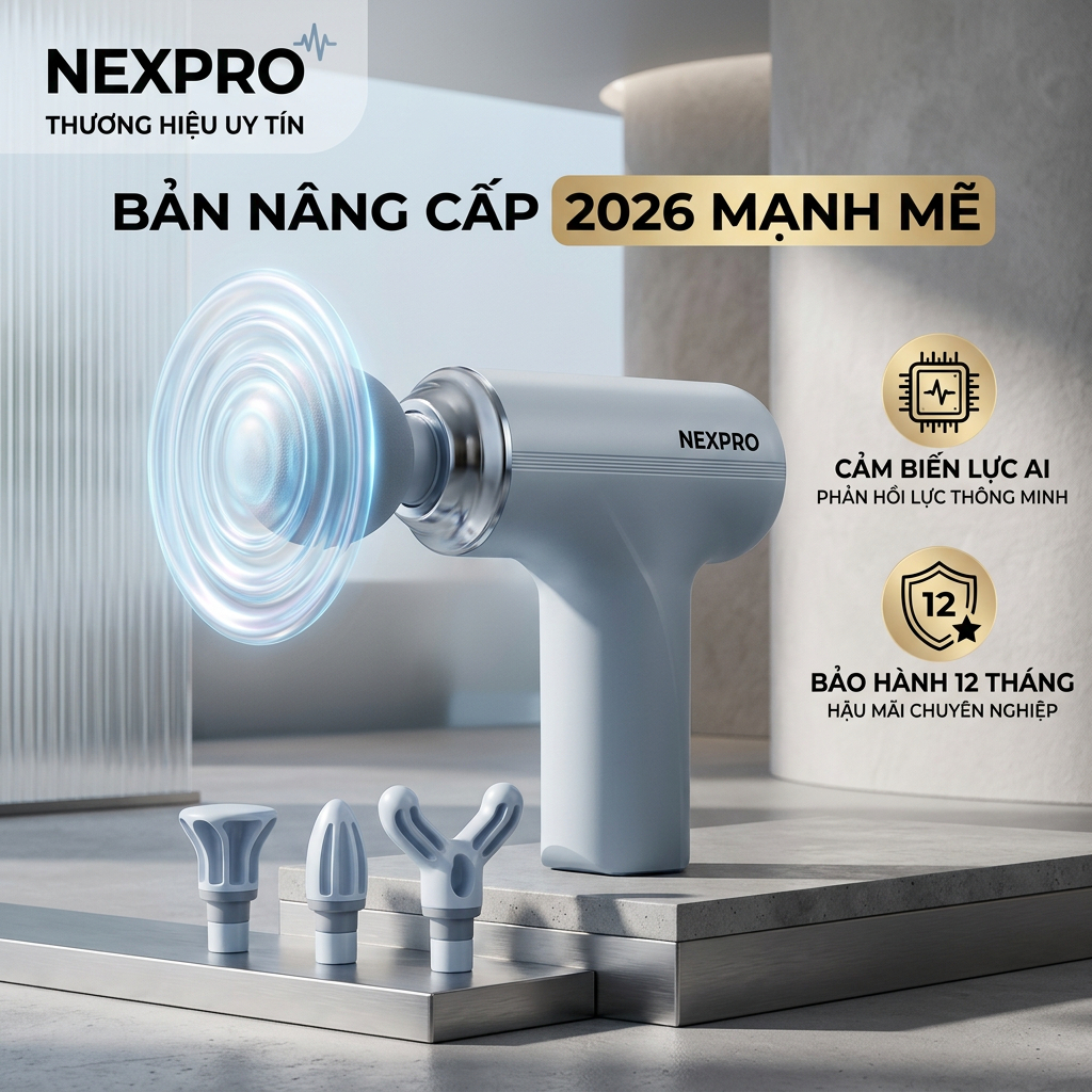 máy massage cổ vai gáy , máy massage cầm tay Nexpro 6 chế độ bảo hành 12 tháng