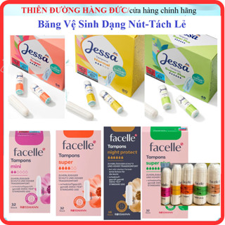 Tampon Jessa / Facelle nội địa Đức đủ size date 2030 - Băng vệ sinh dạng nút(Có đổi tên SP)