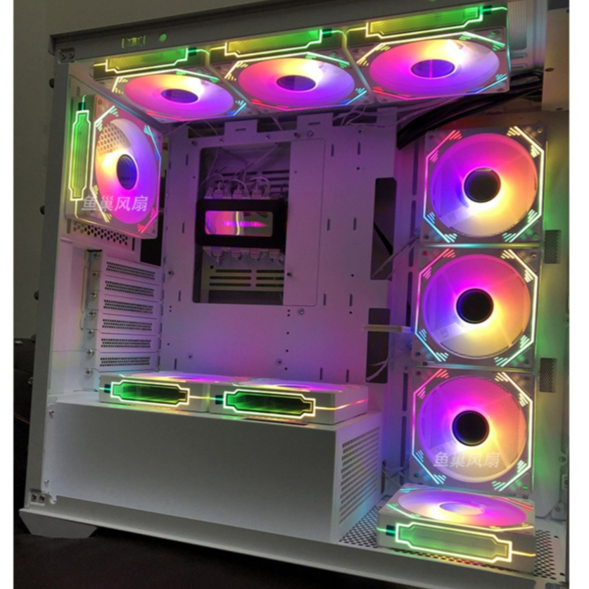 Prims 4S ARGB - Quạt tản nhiệt máy tính 12cm - Fan gương led vô cực kiểu lianli sync cả Main và Hub