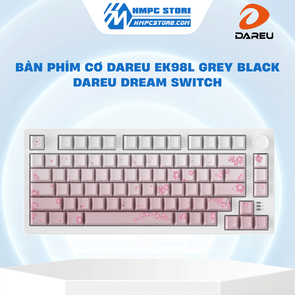 Bàn phím cơ DareU EK98L Grey Black DareU Dream switch | LED RGB - Không dây | Bảo hành 24 tháng
