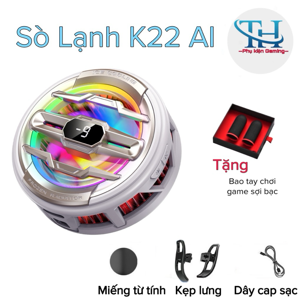 Sò lạnh K22 AI (15W) hỗ trợ làm mát điện thoại/máy tính bảng- TH shops phụ kiện gaming