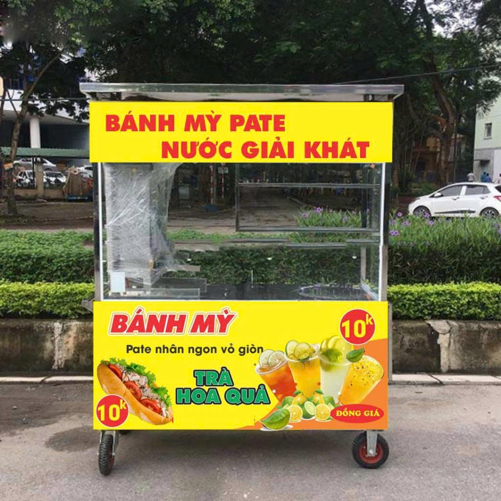 Decal dán xe Bánh Mì, Trà sữa, Xôi, Hủ tiếu, Bánh tráng trộn ,... Theo yêu cầu_Miễn phí thiết kế