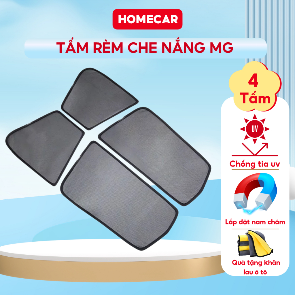 Combo 4 Rèm Che Nắng Ô Tô MG ZS HS RX5 Chắn Nắng Nóng Chống Tia Uv Hút Nam Châm Chuẩn Từng Dòng Xe