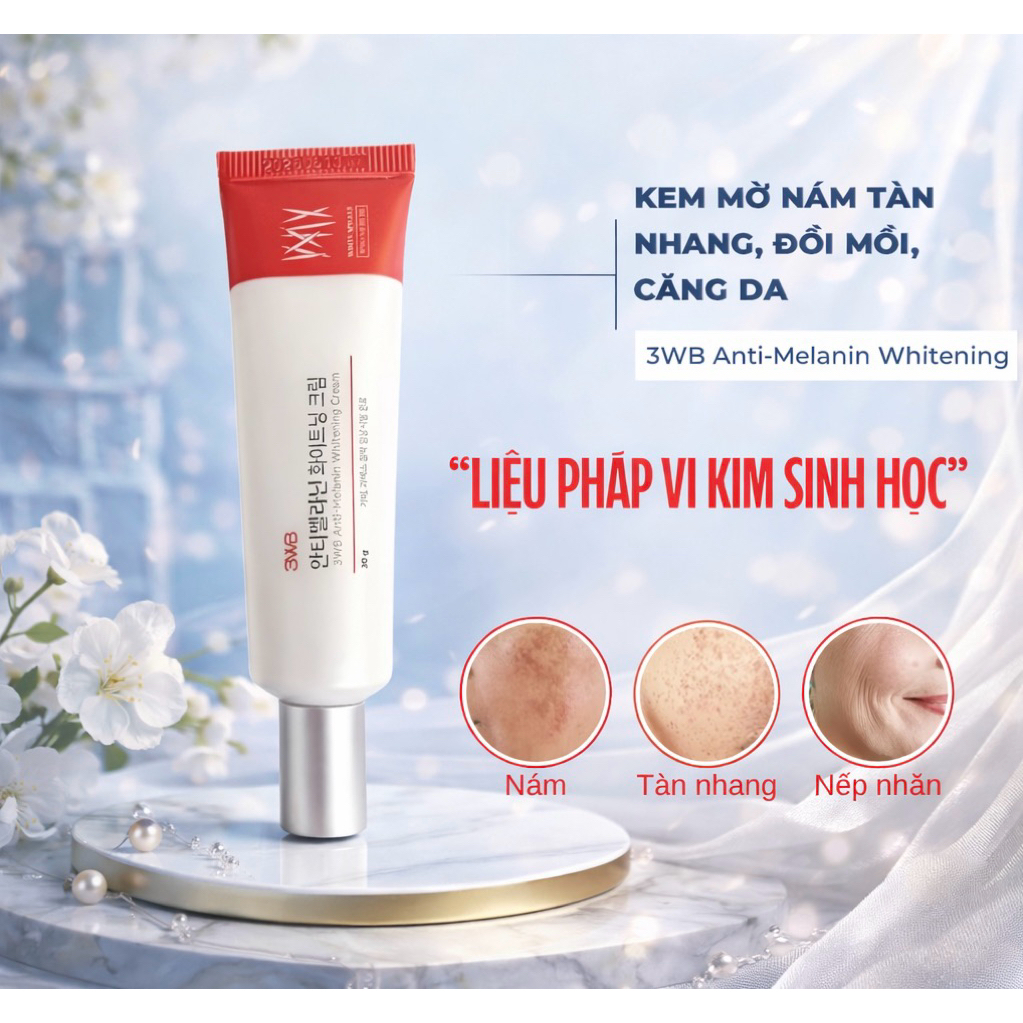 Kem dưỡng da mờ nám tàn nhang Afahu 3WB Anti Melanin Whitening Cream – dưỡng ẩm, giảm thâm, chống lã