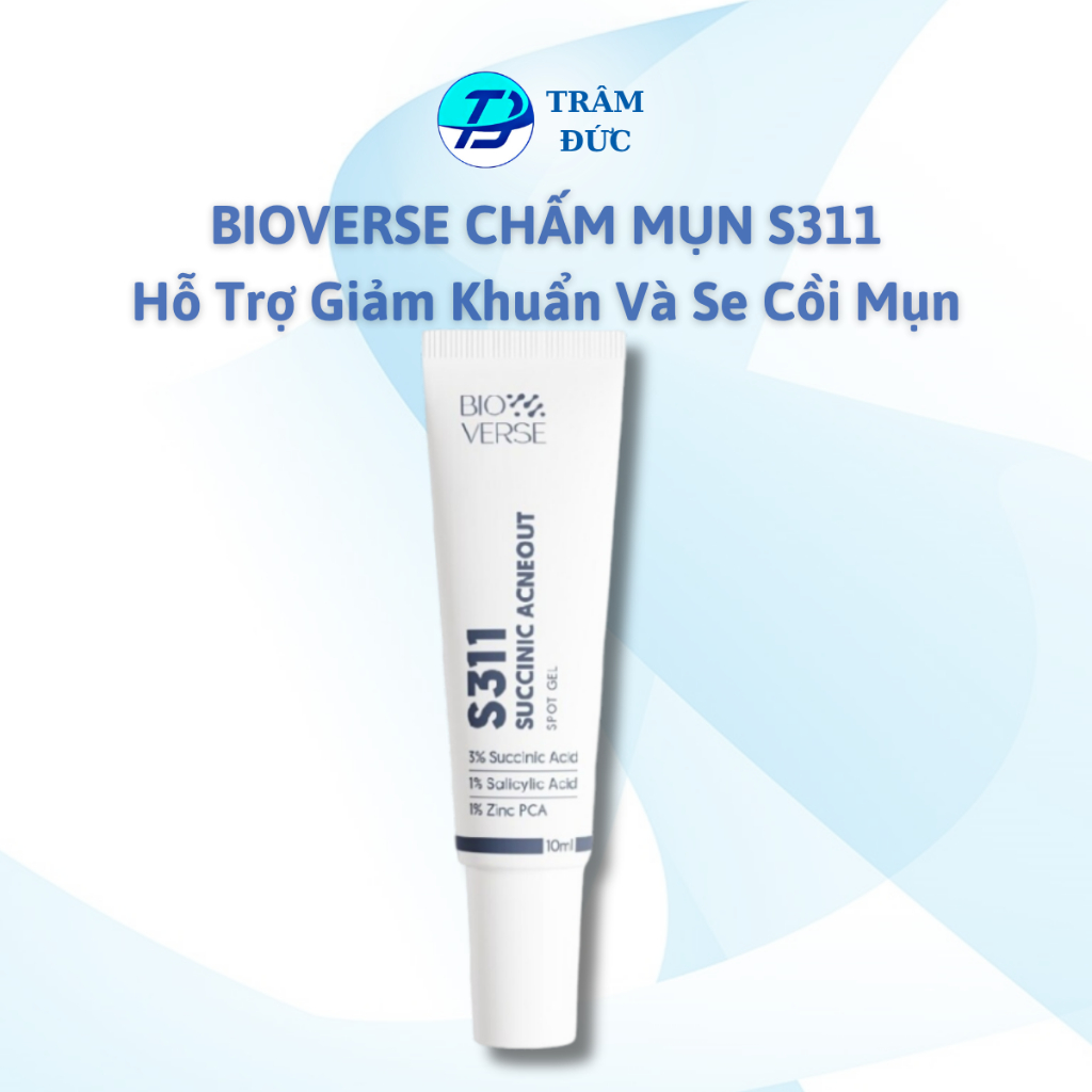 Gel chấm mụn 3% Succinic acid + 1% Salicylic Acid hỗ trợ giảm khuẩn và se còi mụn Bioverse S311 Succ
