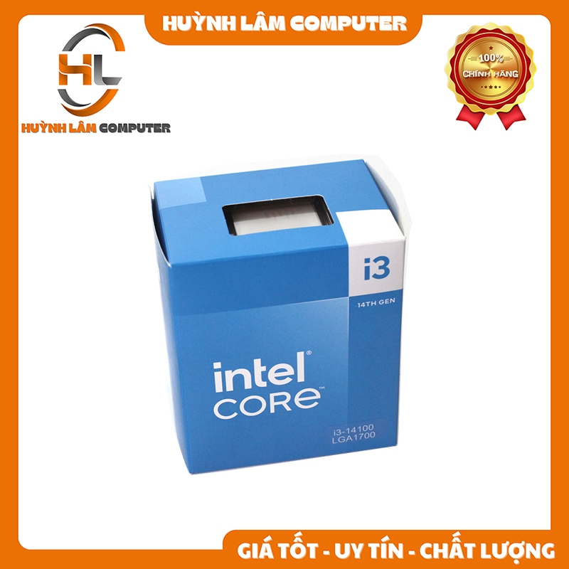 CPU Intel Core i3 14100 Box [LGA1700 - 4 Core - 8 Thread - Base 3.5Ghz] - Chính Hãng