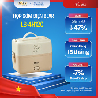 🍱 Hộp cơm điện Bear 1.2L LB-4H12C – Hâm nóng nhanh, ăn cơm nóng mọi lúc