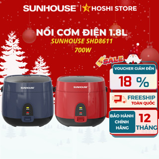 Nồi cơm điện  1.8 lít Sunhouse SHD8611N/ 8611R, bảo hành 12 tháng toàn quốc