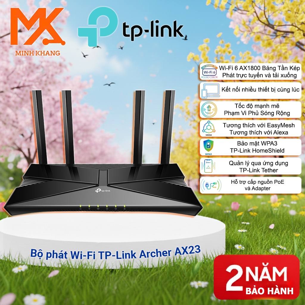 TP-Link Archer AX23 AX1800 – Router WiFi 6 Chuẩn Mới, Chơi Game Mượt, Xem 4K Không Lag