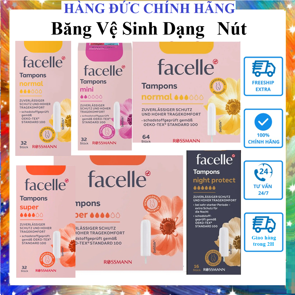Băng vệ sinh Tampon Jessa, FacelleĐức đủ size