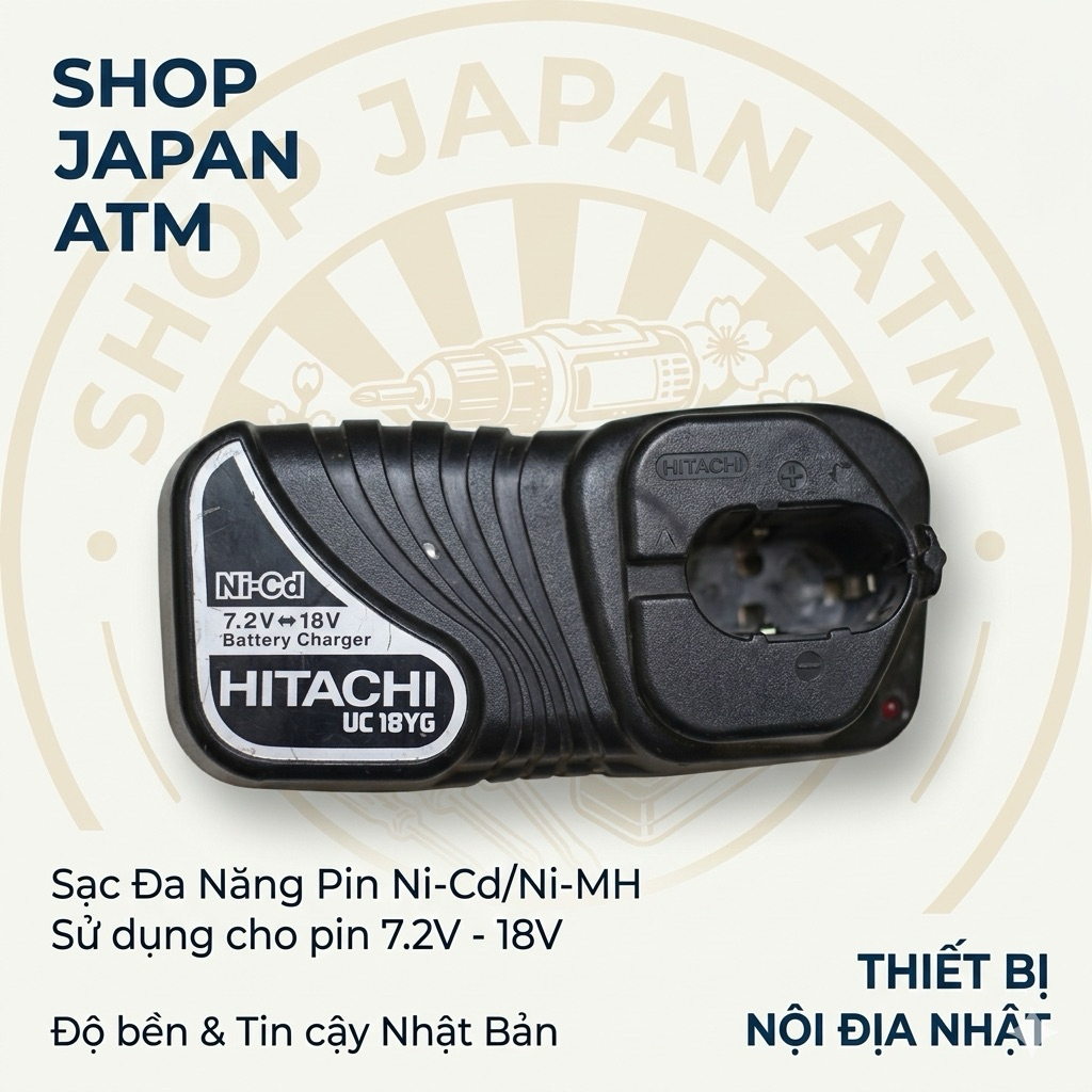 Máy khoan, máy vặn vít & phụ kiện: Sạc pin máy khoan Nhật bãi Hitachi 7,2-18v 100V |Shop japan ATM|