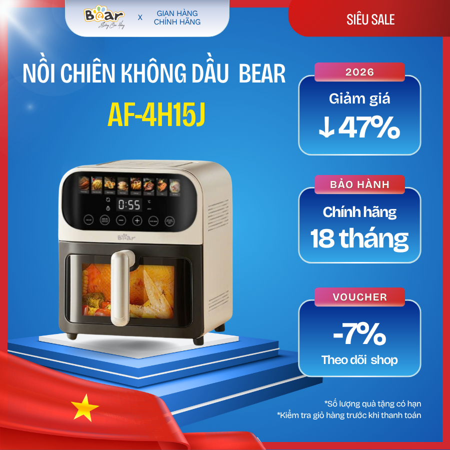 🍗 Nồi chiên không dầu 6L Bear AF-4H15J (Bản Quốc Tế)